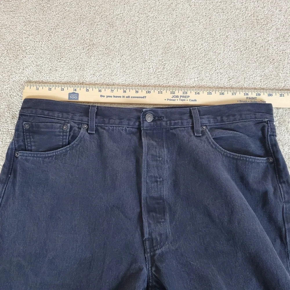 LEVIS 501 Men's 42X32 ACTUAL MEASURE 40X30‎ Black Jeans Straight Button Fly Y2K